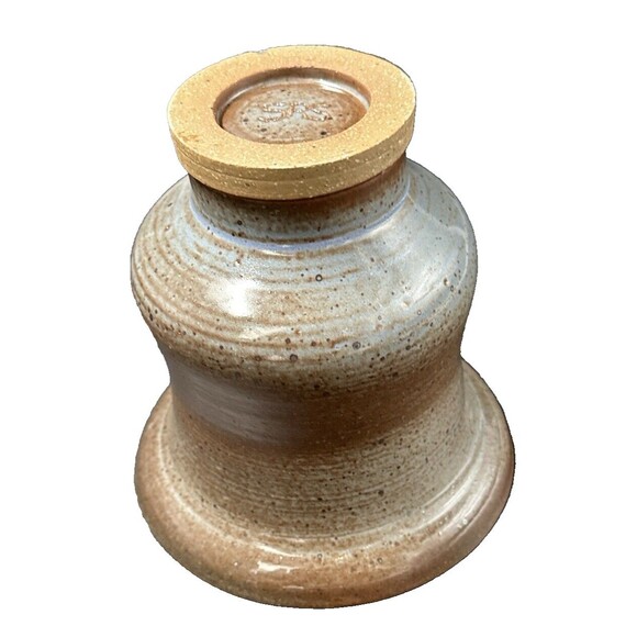 Blue Gray and Brown Pottery Vase signed SRS on Bottom 6 inches tall - Picture 7 of 7